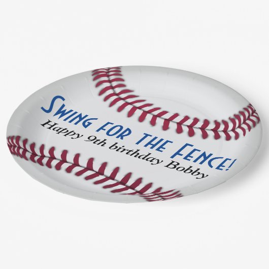 Baseball-Geburtstagszeitung Pappteller (Schrägansicht)