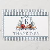 Baseball gefaltet Danke Notiz Briefpapier (Vorne/Hinten)