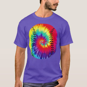 Baseball Gefärbte Krawatte Regenbogen Kinder Junge T-Shirt