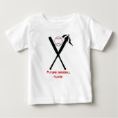 Baseball gekreuzte Fledermäuse und Kappe schwarz, Baby T-shirt (Vorderseite)