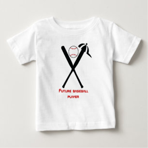 Baseball gekreuzte Fledermäuse und Kappe schwarz,  Baby T-shirt