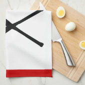 Baseball gekreuzte Fledermäuse und Kappe schwarz, Handtuch (Viertel Falte)