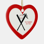 Baseball gekreuzte Fledermäuse und Kappe schwarz, Keramikornament (Rechts)