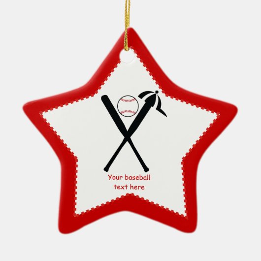 Baseball gekreuzte Fledermäuse und Kappe schwarz, Keramikornament (Vorne)