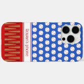 Baseball gemustert individuelle Name Case-Mate iPhone Hülle (Rückseite (Horizontal))