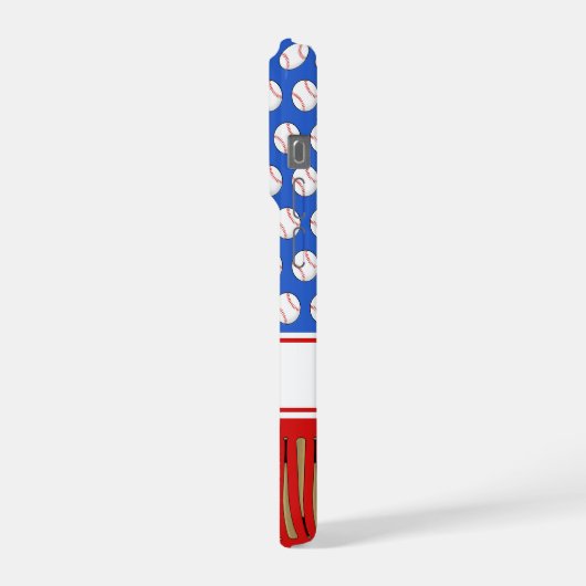 Baseball gemustert individuelle Name iPhone Hülle (Linke Seite)