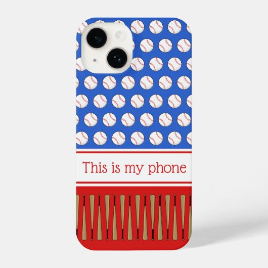 Baseball gemustert individuelle Name iPhone Hülle (Rückseite)