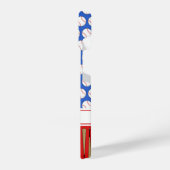 Baseball gemusterter individuelle Name rot iPhone Hülle (Linke Seite)