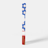 Baseball gemusterter individuelle Name rot iPhone Hülle (Rechte Seite)