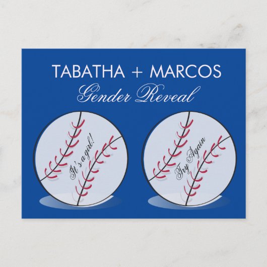 Baseball-Gender-Enthüllung DIY Scratch Cards Ankündigungspostkarte (Vorderseite)