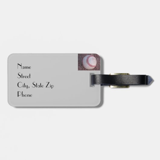 Baseball Gepäckanhänger (Rückseite horizontal)