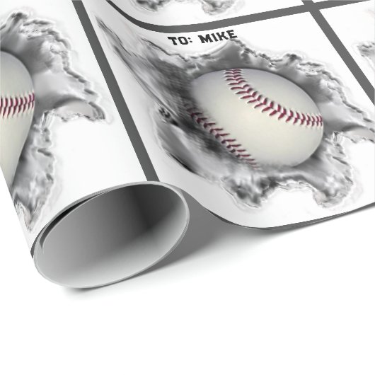 Baseball-Geschenk Geschenkpapier (Rolleneckpunkt)