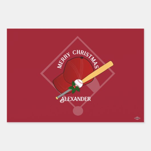 Baseball-Geschenk Wrap HAMbyWG Geschenkpapier Set (Vorderseite)