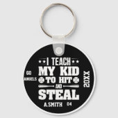 Baseball Geschenke, die ich meinem Kind beibringe, Schlüsselanhänger (Rückseite)