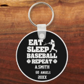 Baseball-Geschenke essen Schlaf Baseball wiederhol Schlüsselanhänger (Vorderseite)