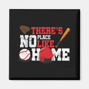 Baseball gibt es keinen Ort wie Zuhause Ball Bat G Magnet