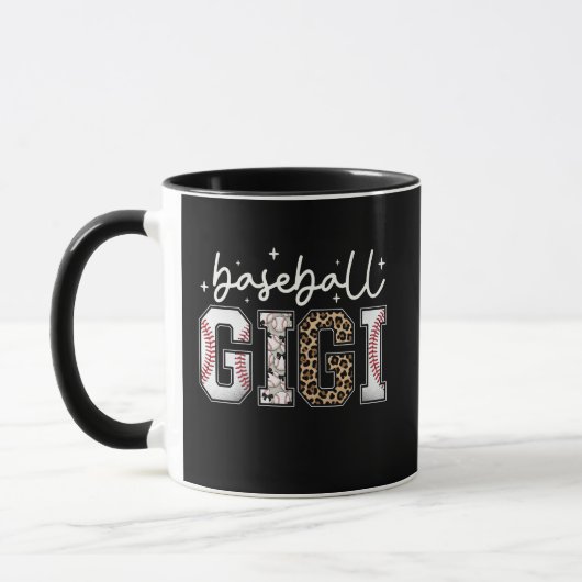 Baseball Gigi Leopardendruck Coquette Bow Tasse (Links)