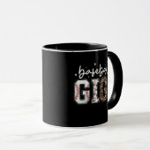 Baseball Gigi Leopardendruck Coquette Bow Tasse (VorderseiteRechts)