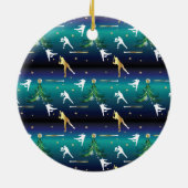 Baseball Girls Softball Weihnachten Keramik Ornament (Hinten)