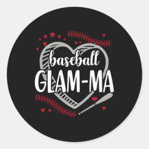 Baseball Glam-Ma Sport Fan Mutter Oma Runder Aufkleber