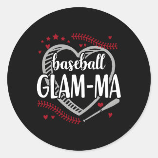 Baseball Glam-Ma Sport Fan Mutter Oma Runder Aufkleber