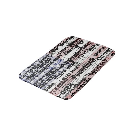 Baseball Glory | Verblasste grunge amerikanische F Badematte (Schrägansicht)