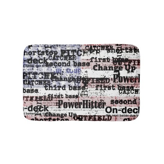 Baseball Glory | Verblasste grunge amerikanische F Badematte (Vorderseite)