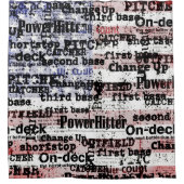 Baseball Glory | Verblasste grunge amerikanische F Duschvorhang (Vorderseite)