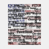 Baseball Glory | Verblasste grunge amerikanische F Fleecedecke (Vorderseite)