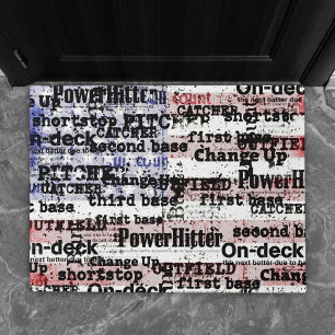 Baseball Glory Verblasste grunge amerikanische F Fußmatte