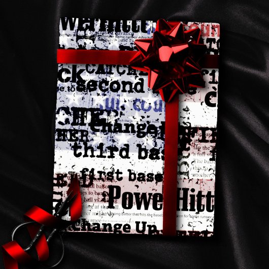 Baseball Glory | Verblasste grunge amerikanische F Geschenkpapier