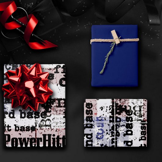 Baseball Glory | Verblasste grunge amerikanische F Geschenkpapier Set