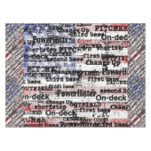 Baseball Glory | Verblasste grunge amerikanische F Tischdecke (Vorderseite (Horizontal))