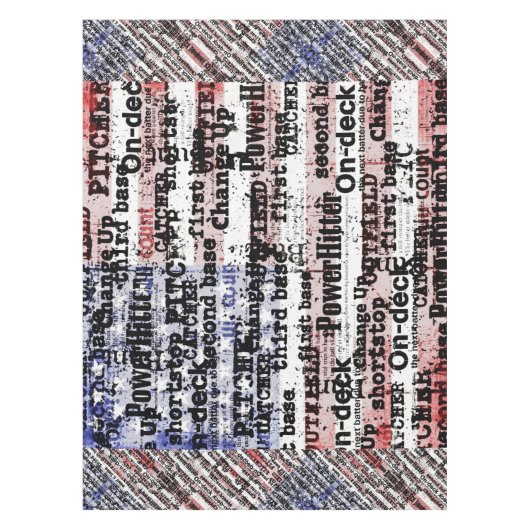 Baseball Glory | Verblasste grunge amerikanische F Tischdecke (Vorderseite)