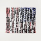 Baseball Glory | Verblasste grunge amerikanische F Wandteppich (Vorderseite (Horizontal))