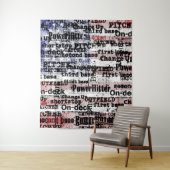 Baseball Glory | Verblasste grunge amerikanische F Wandteppich (Beispiel)