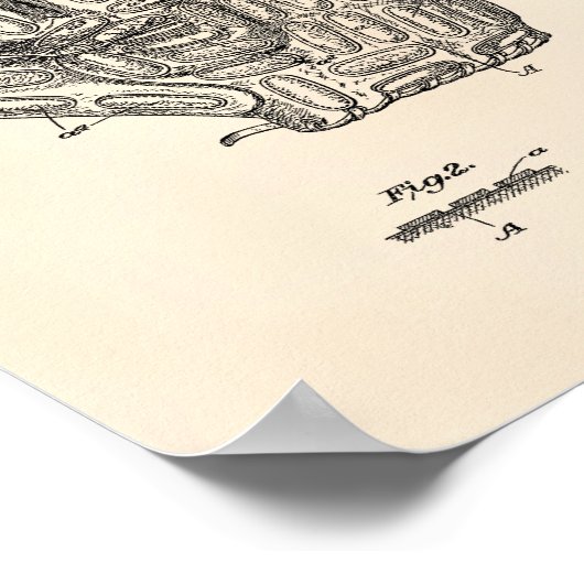 Baseball Glove 1924 Patentart - Old Peper Poster (Ecke)