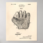 Baseball Glove 1924 Patentart - Old Peper Poster (Vorne)
