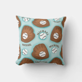 Baseball Glove Ball & Boy Name Muster Sport Thema Kissen
