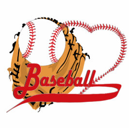 Baseball Glove & Baseball Heart Freistehende Fotoskulptur