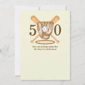 Baseball Glove Bats Themed Men's 50th Birthday Einladung (Rückseite)