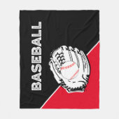 Baseball Glove Black & Red Fleecedecke (Vorderseite)