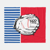 Baseball Glove Blue & Red Striping Fleecedecke (Vorderseite (Horizontal))
