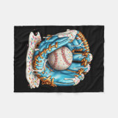 Baseball Glove Ice Cream Drip With Sprinkles Men B Fleecedecke (Vorderseite (Horizontal))