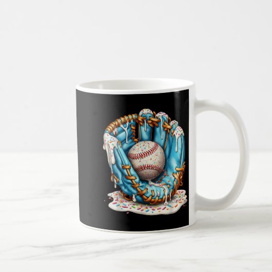 Baseball Glove Ice Cream Drip With Sprinkles Men B Kaffeetasse (Rechts)