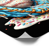 Baseball Glove Ice Cream Drip With Sprinkles Men B Poster (Ecke)