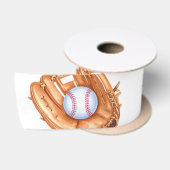 Baseball & Glove Nahtloses Muster Satinband (Spule)