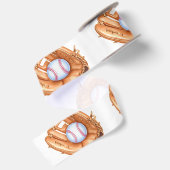 Baseball & Glove Nahtloses Muster Satinband (Rückseite)