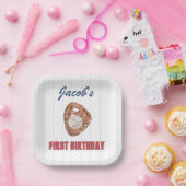 Baseball Glove Paper Plate Pappteller (Party)
