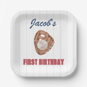 Baseball Glove Paper Plate Pappteller